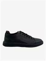 Спортивные туфли мужские из натуральной кожи на черной подошве (2318)