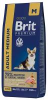 Сухой корм Brit Premium Dog Adult Medium с курицей для взрослых собак средних пород 15 кг