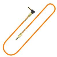 Аудио кабель акустический 1 м, с защитной пружиной, AUX jack 3.5 mm (джек 3,5 мм) / оранжевый