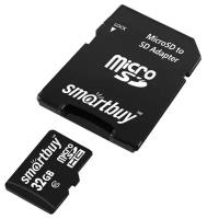Micro SD Smartbuy 32 Gb Class 10 (с адаптером SD)