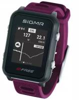 Мультиспортивные часы SIGMA ID. FREE PLUM 24110, черн./фиол, часы c GPS, встроенный пульсомер, секундомер