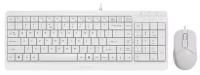 Набор клавиатура+мышь A4Tech Fstyler F1512 клав:белый мышь:белый USB, 1 шт