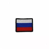 Нашивка шеврон (патч), Маленький Флаг России в черной рамке 43х30 мм