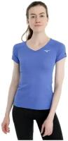 Футболка беговая Mizuno DryAeroflow Tee (W) синий (US:L)