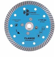 Диск алмазный отрезной 125*м14 Турбо с фланцем hot press FHQ452