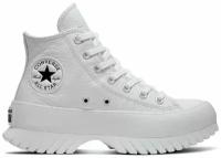 Кеды Converse Chuck Taylor All Star Lugged A03705 кожаные высокие белые (37.5)