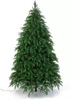 Искусственная елка новогодняя Литая+ПВХ Crystal Trees власта зеленая с вплетенной гирляндой, высота 240 см