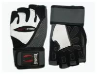 Перчатки спортивные для фитнеса SPRINTER/ тяжёлой атлетики 'SPRINTER'. Размер: М. Цвет: чёрный/белый