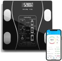 Напольные умные весы c bmi, электронные напольные весы для Xiaomi, iPhone, Android, черные