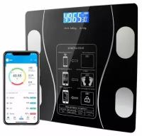 Напольные умные весы c bmi, электронные напольные весы для Xiaomi, iPhone, Android, черные