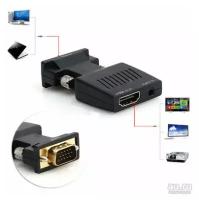 Конвертер переходник HDMI на VGA + audio Jack (Черный)