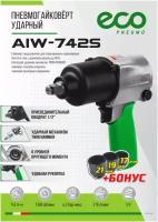 Пневмогайковерт ударный Eco AIW-742S (880 Нм) в кейсе