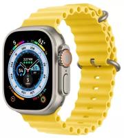 Умные часы Apple Watch Ultra 49 мм Titanium Case Cellular, титановый/желтый Ocean Band (размер 130-200)