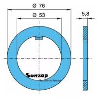 BPW 0332064010 03.320.64.01.0_шайба! ступицы под корончатую гайку 53x76x5.8BPW ЕСО 10-12t 1шт