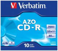 Диск CD-R Verbatim 700Mb 52x Jewel case (10шт) (43327)