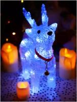 Новогодний светодиодный олень MerryLand 23 см / Украшение на новый год / Светодиодная фигура для праздника