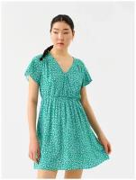 платье женское befree, цвет: зеленый принт, размер XS