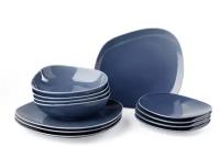Набор фарфоровой посуды столовой из 12-ти тарелок Organic Turquoise, like. by Villeroy & Boch, Премиум-Фарфор