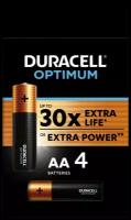 Батарейка Duracell Optimum LR6 MX1500 4BL АА