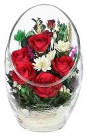 Natural Flowers Розы и хризантемы в стекле ArMR1 (23 см)