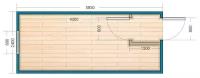 Металлический блок-контейнер/бытовка с тамбуром БК-01 (Эконом-внутренняя отделка ДВП, утеплённый)15м2