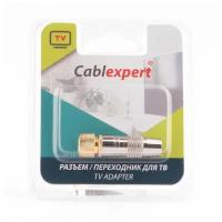 Разьем Cablexpert SPL6-04, F (папа), позолоченный, латунь OD8.5, блистер