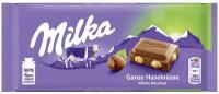 Молочный шоколад Milka Whole Hazelnut (с цельным лесным орехом) 100 гр