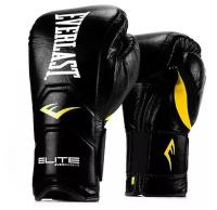 Перчатки тренировочные на липучке Everlast Elite Pro 14oz черные