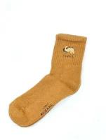 Носки теплые из верблюжьей шерсти, термоноски, коричневые, Монголия, размер 41,42,43