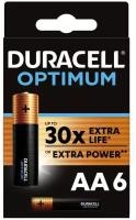 Батарейка Duracell Optimum AA, в упаковке: 6 шт