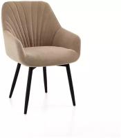 Кресло Софи, DecoLine, велюр искусственный, каркас черный тк. коллекции Nella бежевый 114
