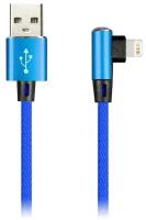 Дата-кабель Smartbuy 8pin FLOW 3D L-TYPE синий 2 А, 1 м