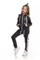 Спортивный костюм для девочек Mini Maxi, модель 6681, цвет черный/меланж, размер 104
