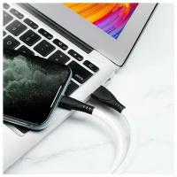 Кабель USB - Apple 8 pin HOCO X42 Soft, 1.0м, плоский, 2.4A, силикон, огнестойкий, цвет белый