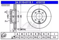 Диск Торм. Пер. Вент.[241x19] 4 Отв. Ate арт. 24-0119-0115-1