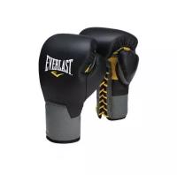 Перчатки тренировочные на шнуровке Everlast Pro Leather Laced 10oz черные