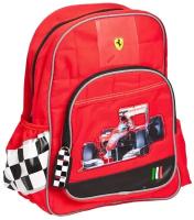 Рюкзак (портфель) школьный для мальчика, подростка FERRARI (гонки, машинки), полиэстер, красный, 31x13x38 см