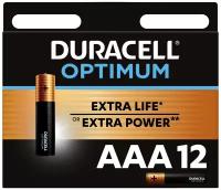 Батарейка Duracell Optimum AAA, в упаковке: 12 шт