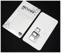 Адаптер для сим-карт Noosy 4в1 nanoSIM/microSIM/SIM/iPhone скрепка черный