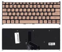 Клавиатура (keyboard) 102-016m2lha02c для ноутбука Acer Swift 5 SF514-52T, золотистая с подсветкой