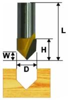 Фреза по дереву пазовая галтельная V-обр. ф 12.7х13 90° твердосплав ц/хв 8 энкор 9308