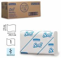 Полотенца бумажные 110 шт, KIMBERLY-CLARK Scott, комплект 16 шт, Slimfold, белые, 29,5х19 см, М-fold, диспенсер 601535, 5856