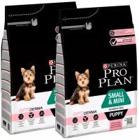 PRO PLAN OPTIDERMA PUPPY SMALL & MINI SENSITIVE SKIN для щенков маленьких пород с чувствительной кожей с лососем и рисом (0,7 + 0,7 кг)