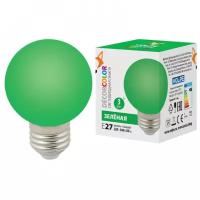 Лампа светодиодная Volpe E27 3W зеленая LED-G60-3W/Green/E27/FR/С UL-00006958