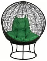 Садовое кресло, Orbis black, зеленая подушка 105х80х110 см