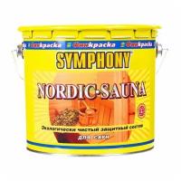 SYMPHONY Пропитка для дерева без запаха с антисептиком для бани и сауны Symphony Nordic Sauna 2,7 л, Золотой дуб