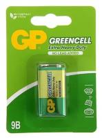 Батарейка солевая GP Greencell Extra Heavy Duty, 6F22-1BL, 9В, крона, блистер, 1 шт