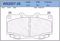 JEENICE WS200705 Колодки тормозные дисковые перед