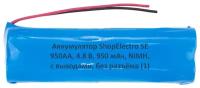 Аккумулятор ShopElectro SE 950АА, 4.8 В, 950 мАч/ 4.8 V, 950 mAh, NiMH, с выводами, без разъёма (1)