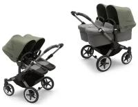 Детская коляска 2 в 1 для двойни и погодок Bugaboo Donkey5 Twin шасси Graphite(Graphite/Grey/Melange/Forest Green)